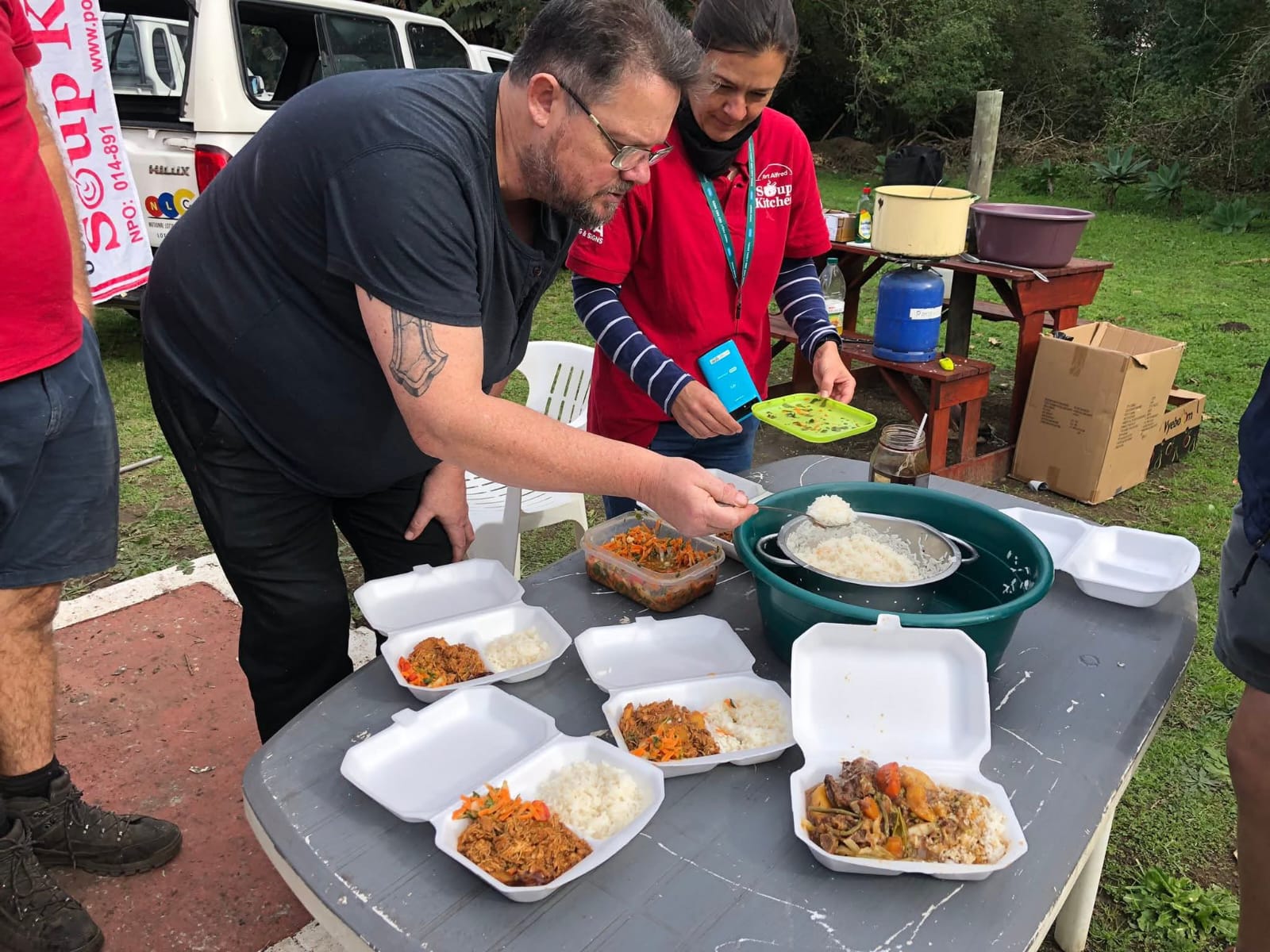 Meal containers on the route