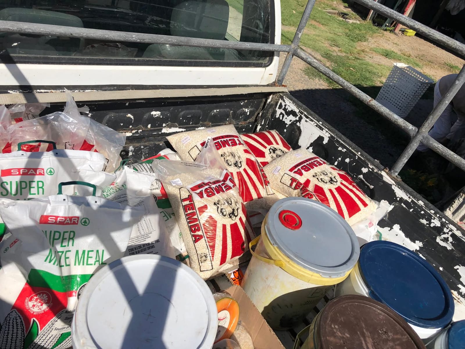 Staple food supplies in the vehicle